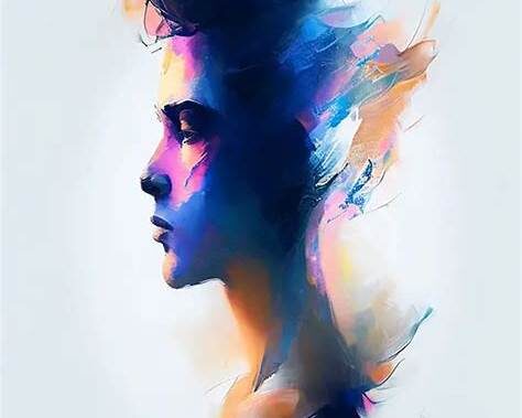 Abstract human head silhouette with layered textures symbolising unconscious patterns and emotional depth in psychodynamic relationship therapy.